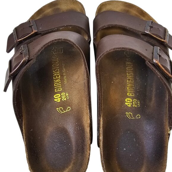 Birkenstock Womens Arizona Leather Sandals, Brown, Slides, Buckle, Size 9 - Picture 6 of 8